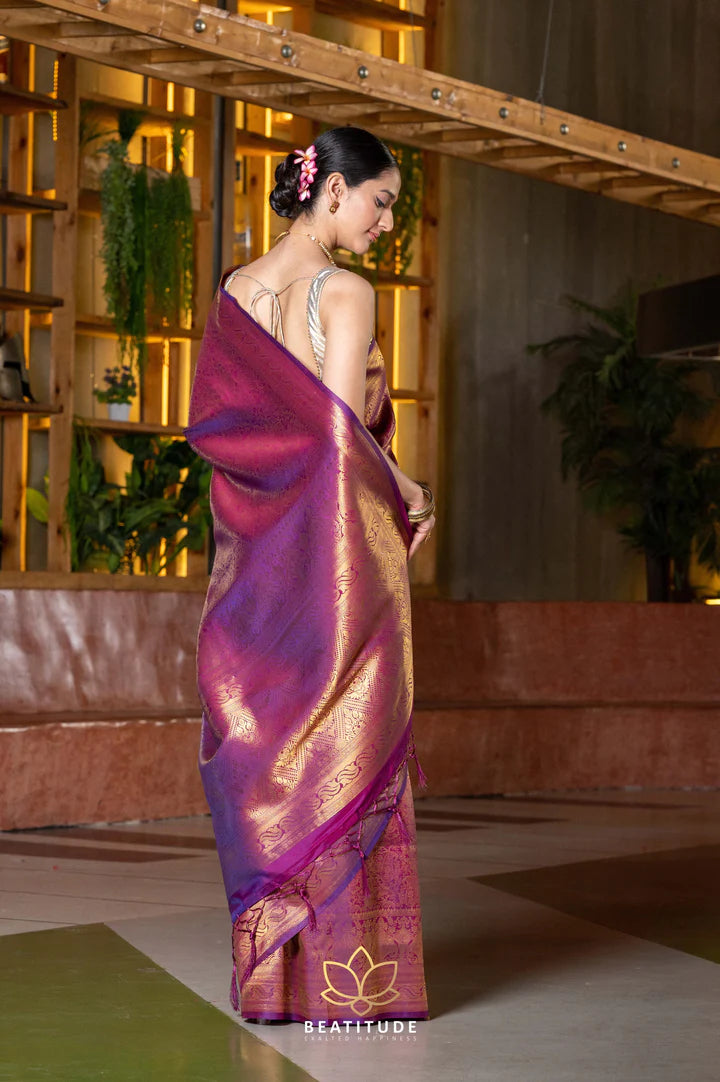 Purple Woven Kanjivaram Saree