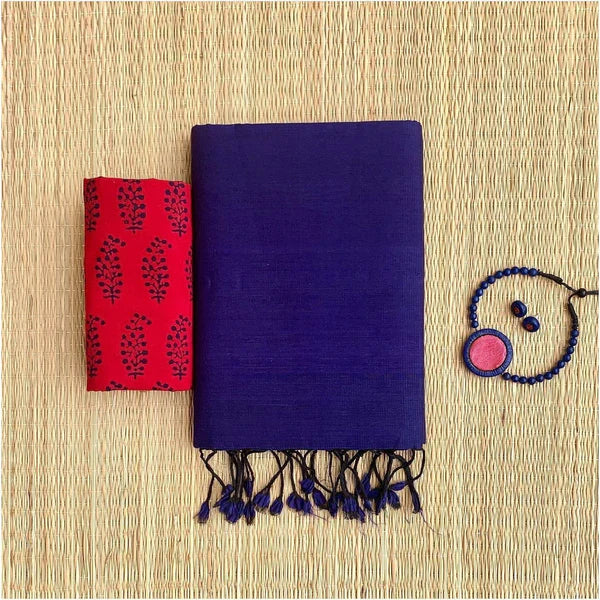 BLISSFUL VIOLET COLOUR TRADITIONAL LOOKING CHANDERI COTTON SAREE