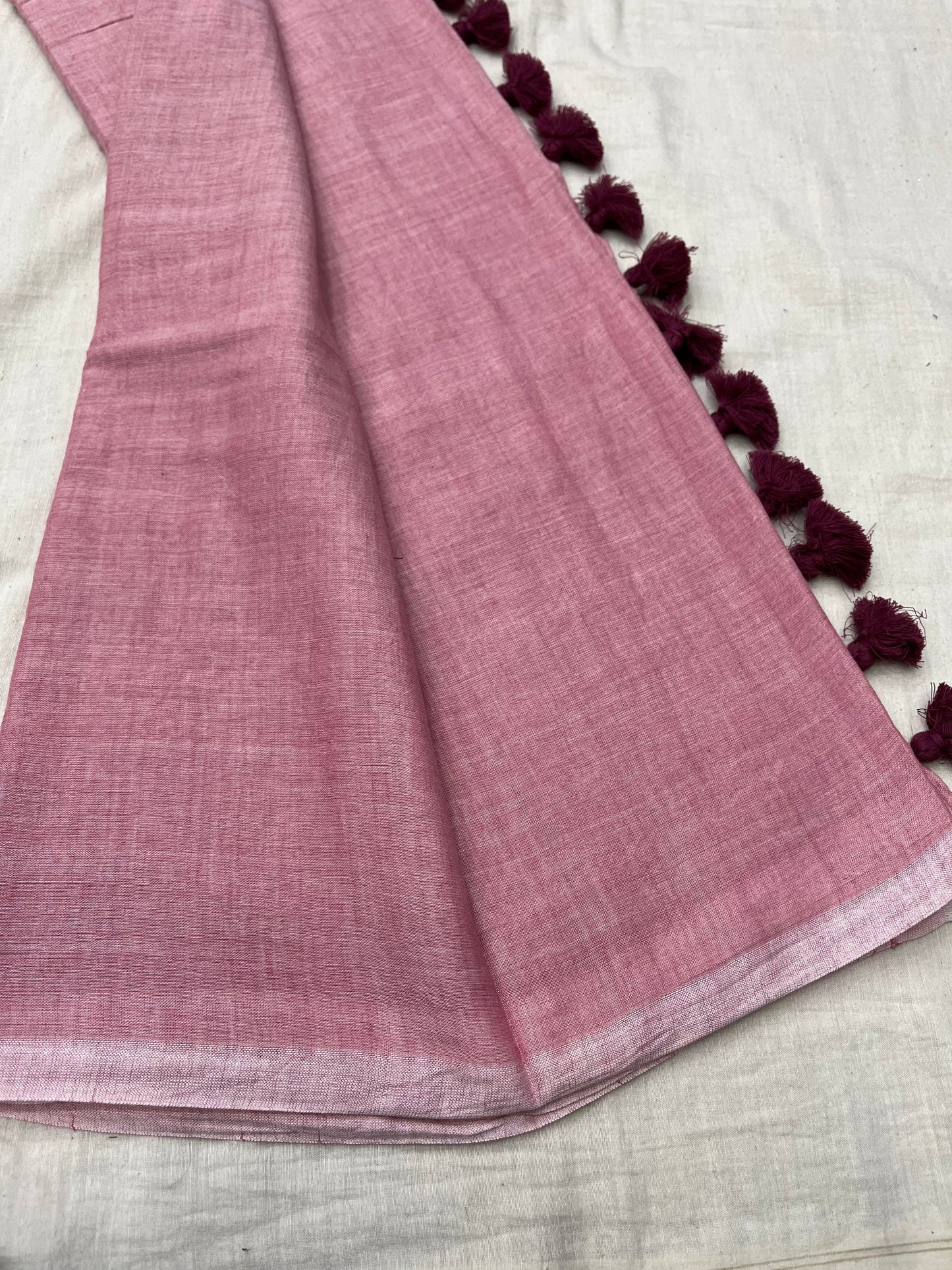 Bubblegum - Pink Mangalagiri Plain Cotton Saree - PC-11