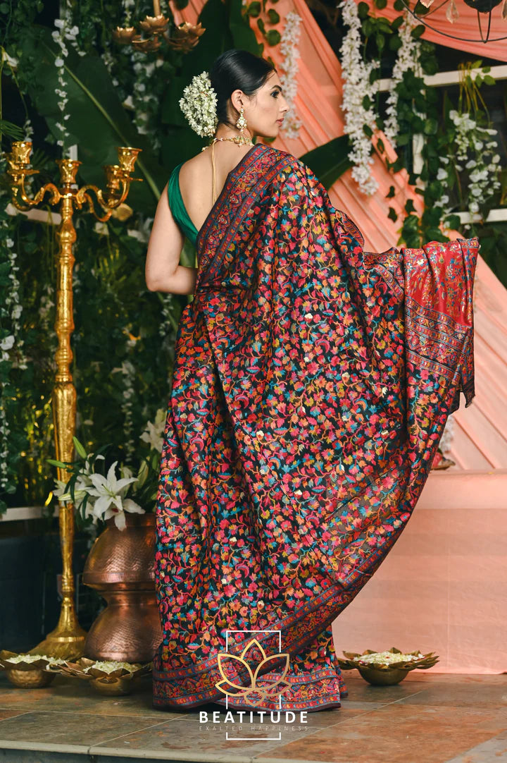 Multi-Color Kashmiri Weaving Soft Modal Silk Saree